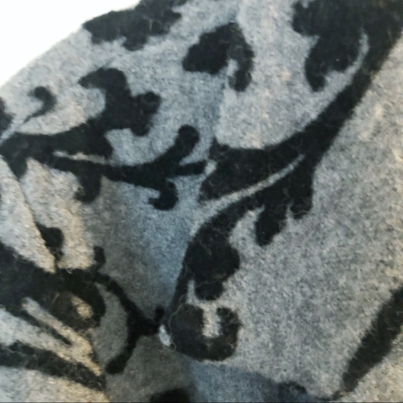 LAURA ASHLEY WOOL GRAY FLOCKED SWEATER JACKET COAT - Picture 7 of 7